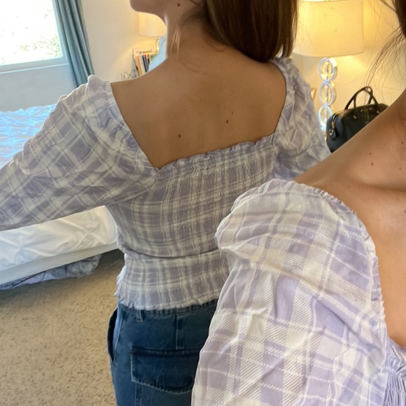 Almost Famous lavender and white top. - Picture 3 of 8